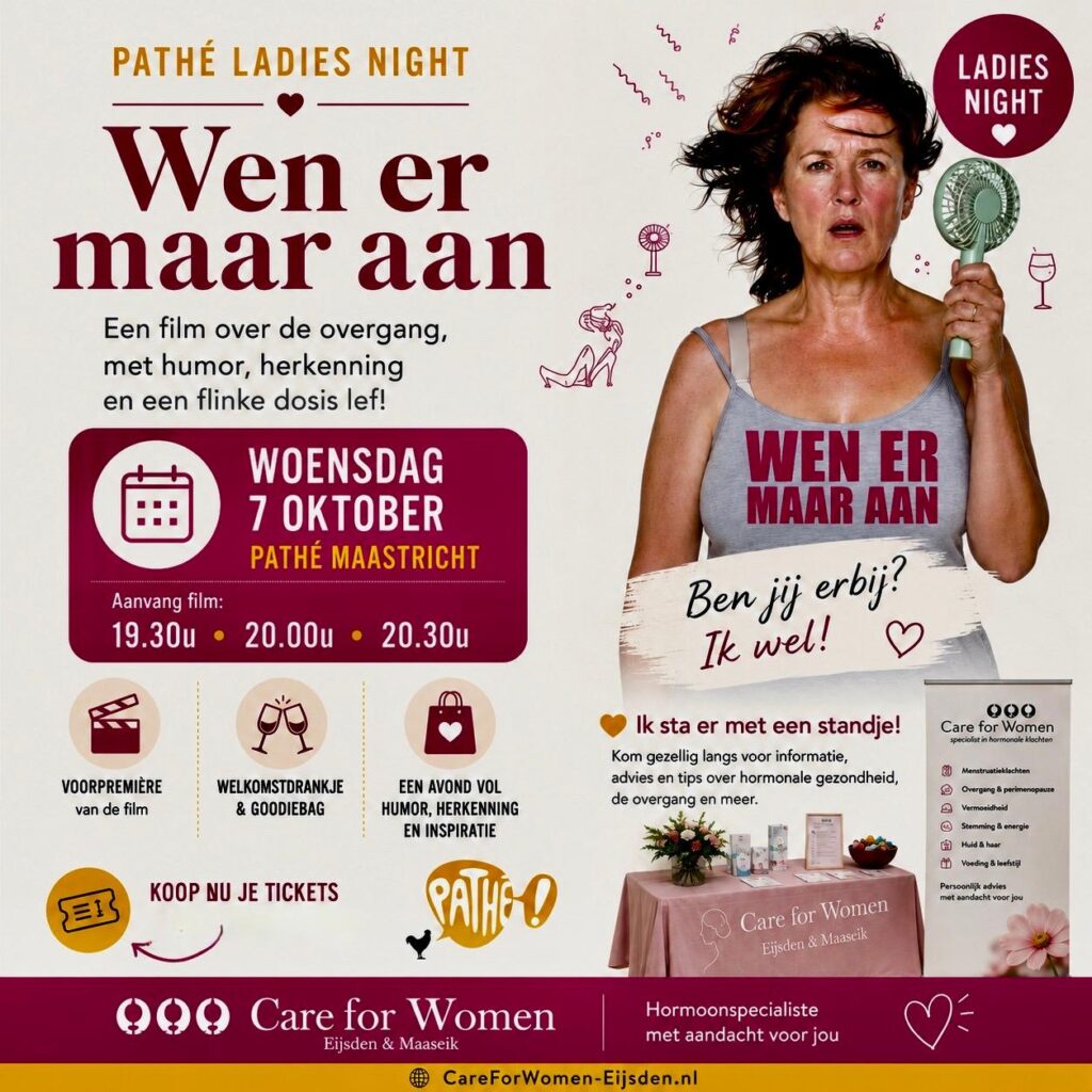 overgang, perimenopauze, humor, maastricht, stand aanwezig